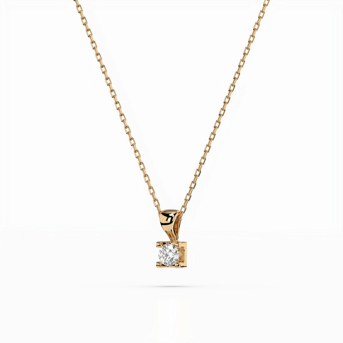 Solitaire Necklace (Round), 0.15 ct — 104-10013(3.4)