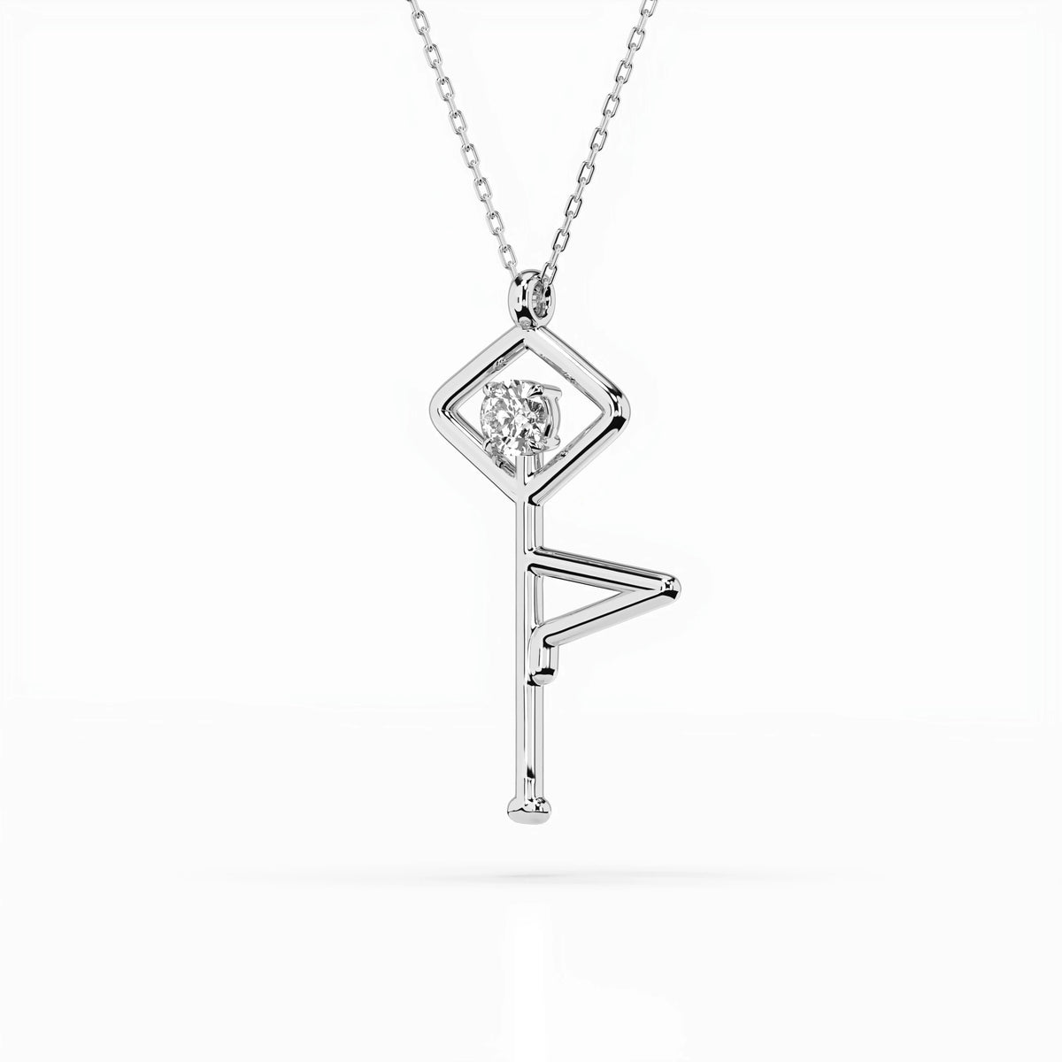 Minimalism Necklace (Round), 0.1 ct — 104-10063