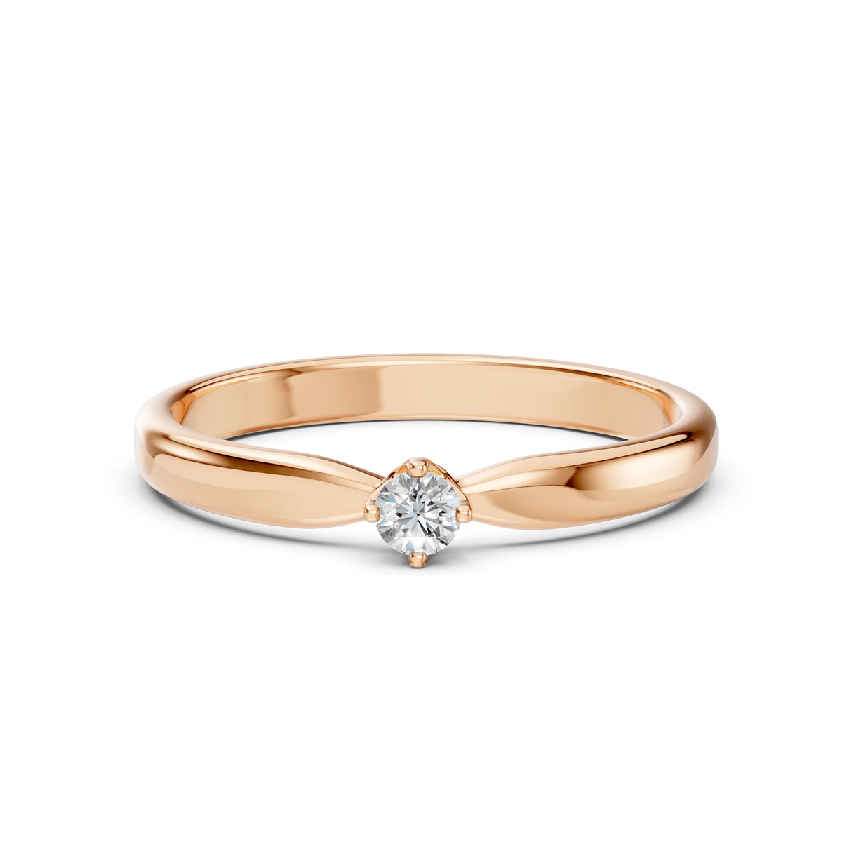 Solitaire Ring (Round), 0.1 ct — 101-10041(3.0)