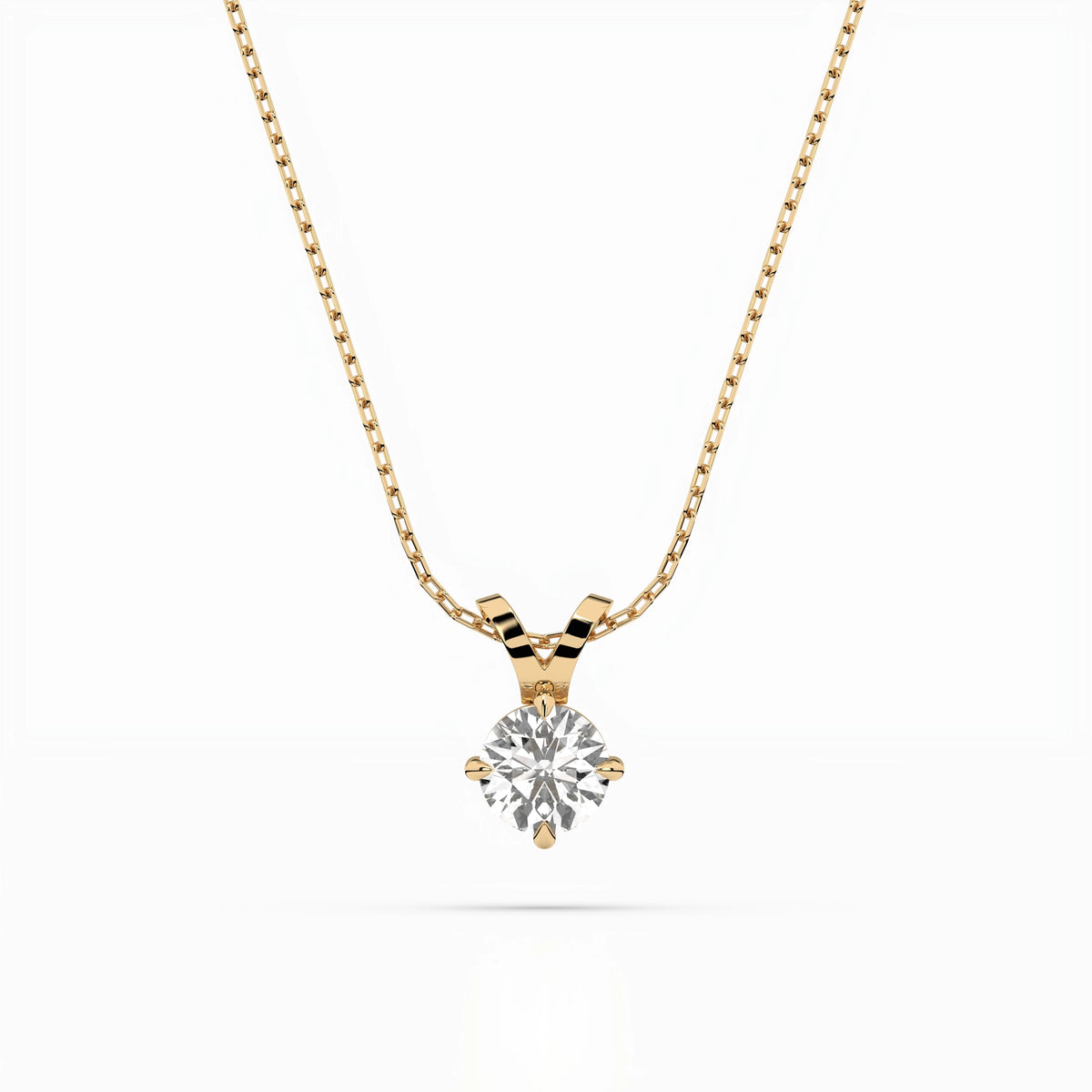 Solitaire Necklace (Round), 0.4 ct — 104-10037(4.7)