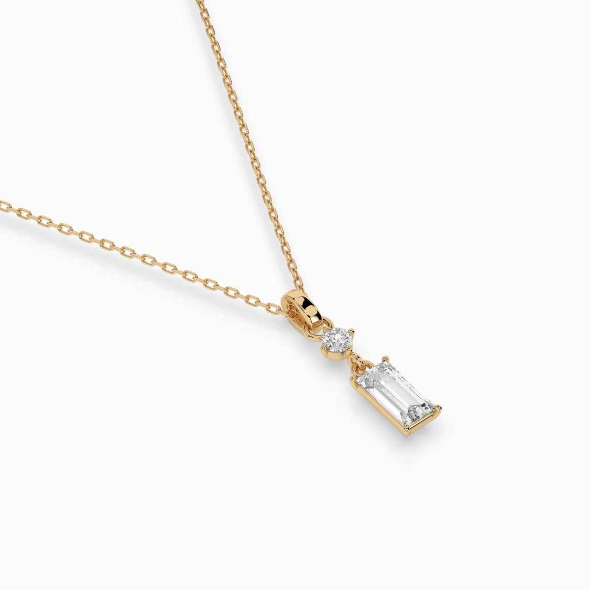 Solitaire Necklace (Baguette), 0.04 ct — 104-10071/2(0.30)BAQ