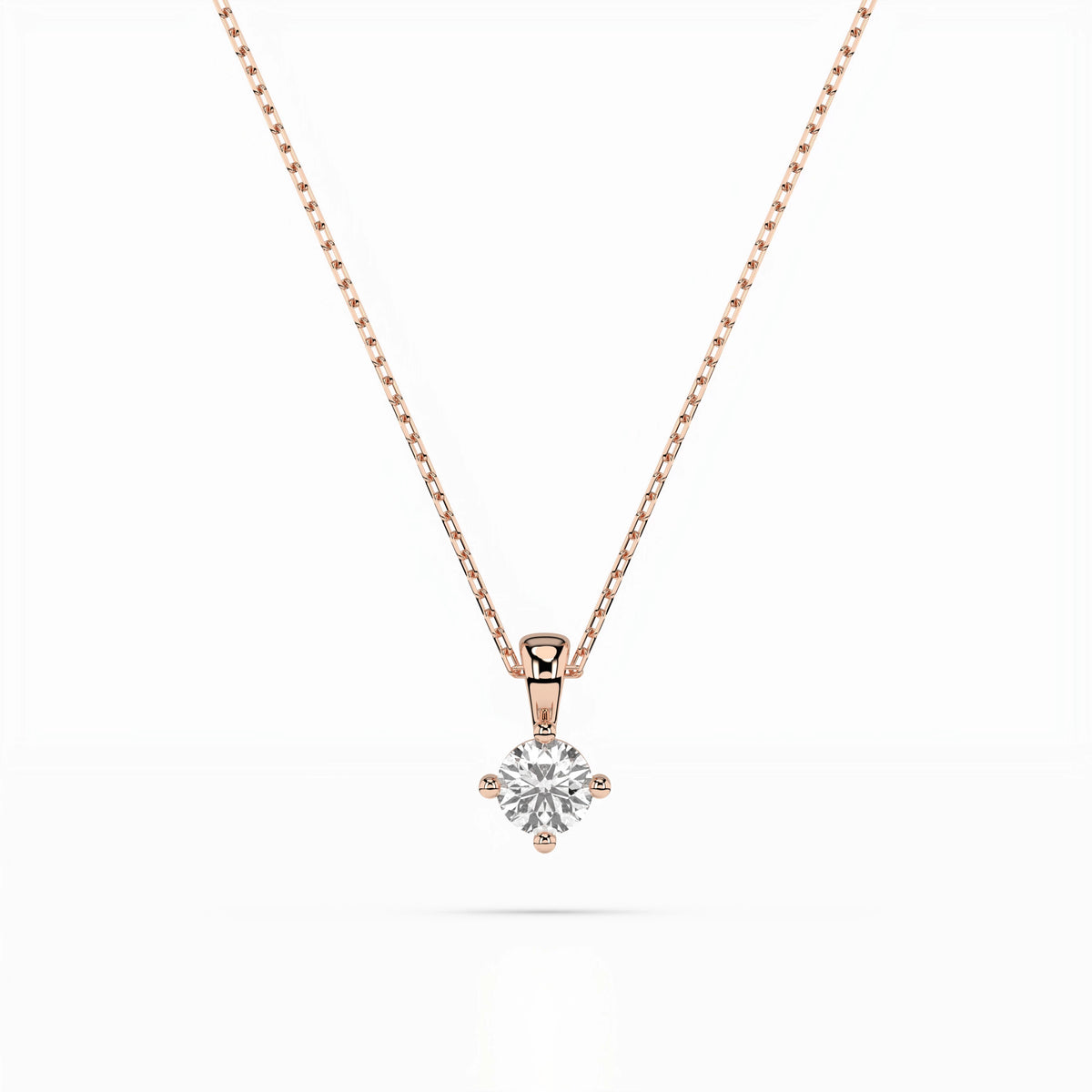 Solitaire Necklace (Round), 0.1 ct — 104-10011(3.0)
