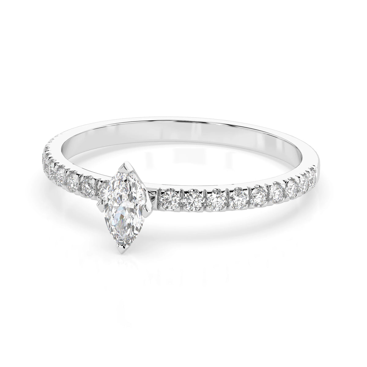 Solitaire Eternity Ring (Marquise), 0.1 ct — 101-10181/4(0.10)MARQUISE