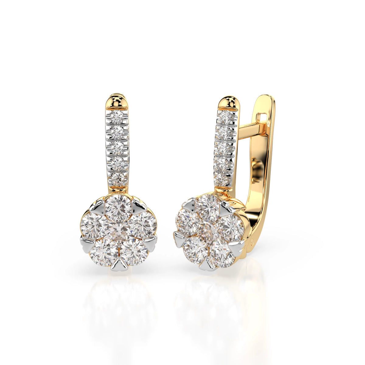 Illusion Earring (Round), 0.2 ct — 102-10015/4(3.0)