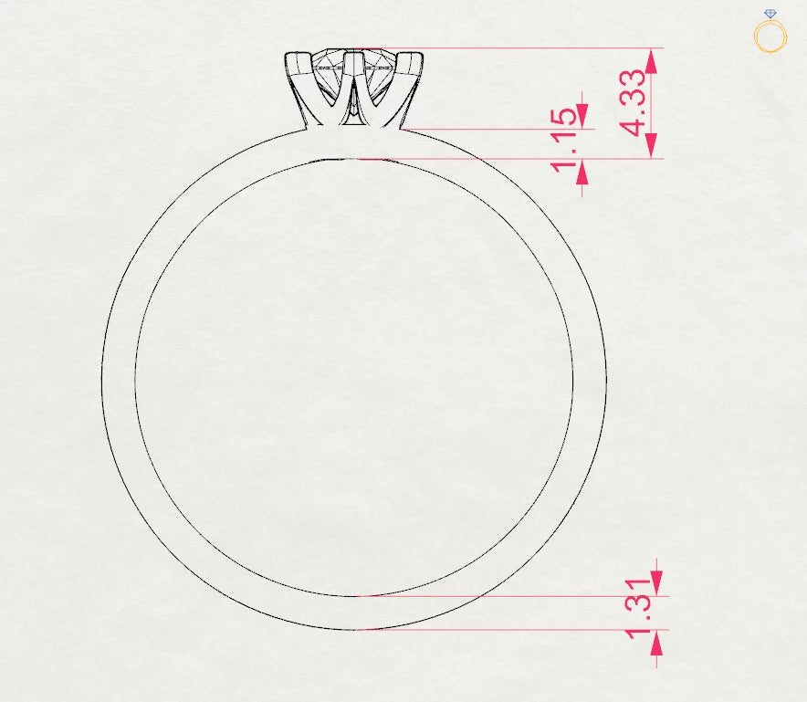 Solitaire Ring (Round), 0.25 ct — 101-10040(4.0)