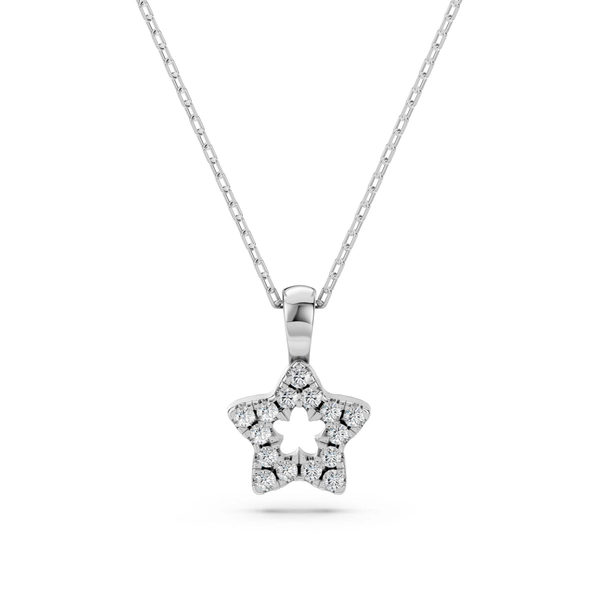 Minimalism Necklace (Round), 0.08 ct — 104-10078