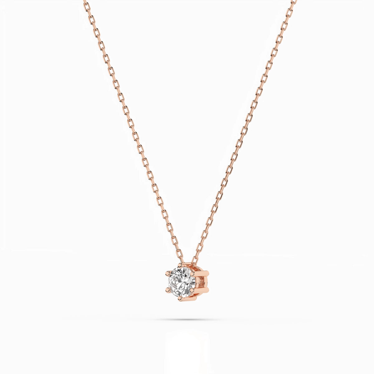 Solitaire Necklace (Round), 0.15 ct — 104-10003(3.4)