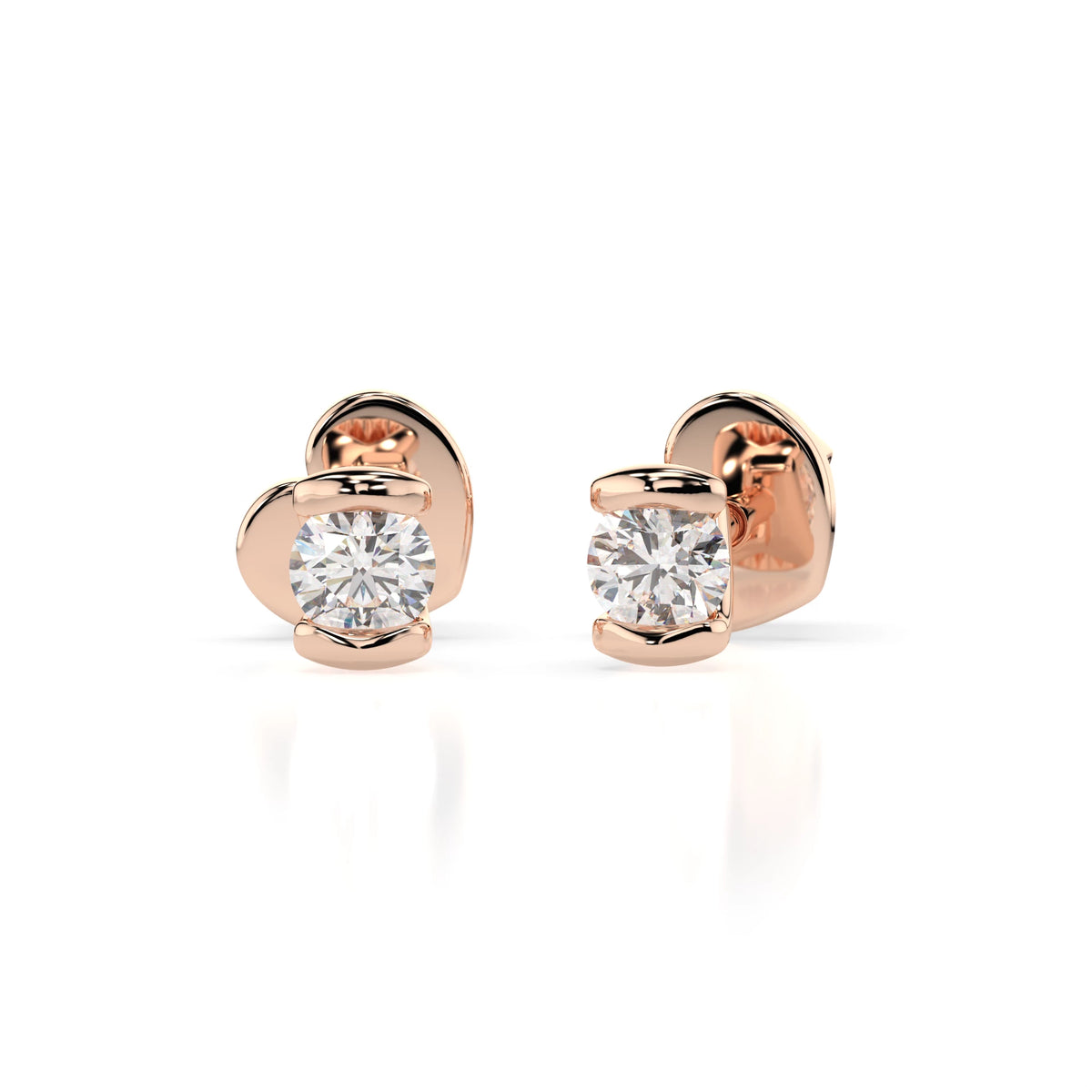 Solitaire Butterfly Earring (Round), 0.3 ct — 102-10016(3.4)