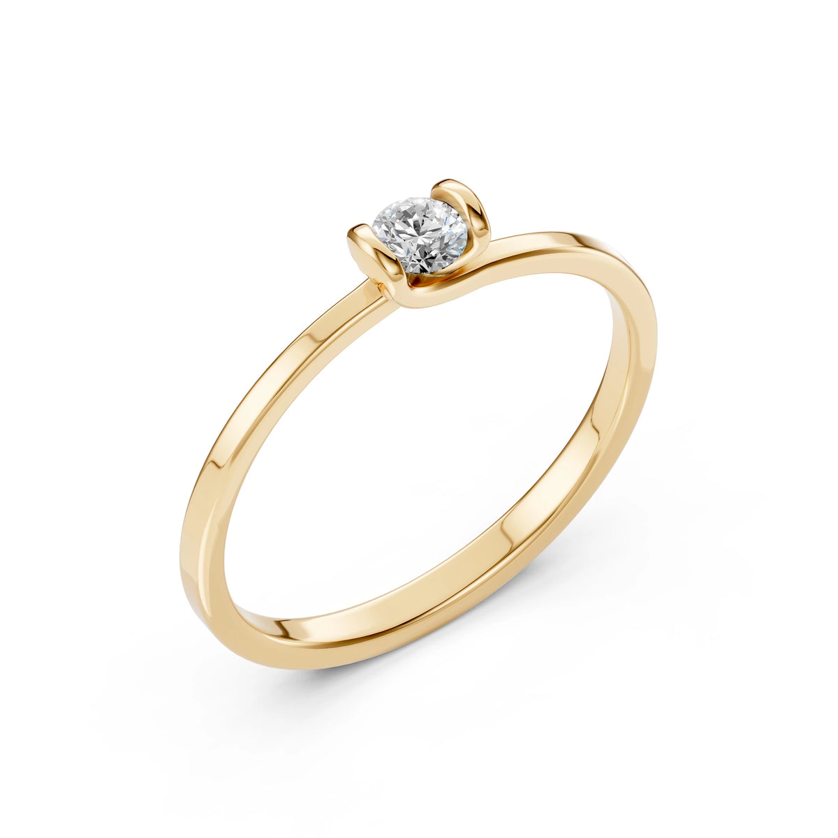 Solitaire Ring (Round), 0.2 ct — 101-10016(3.7)