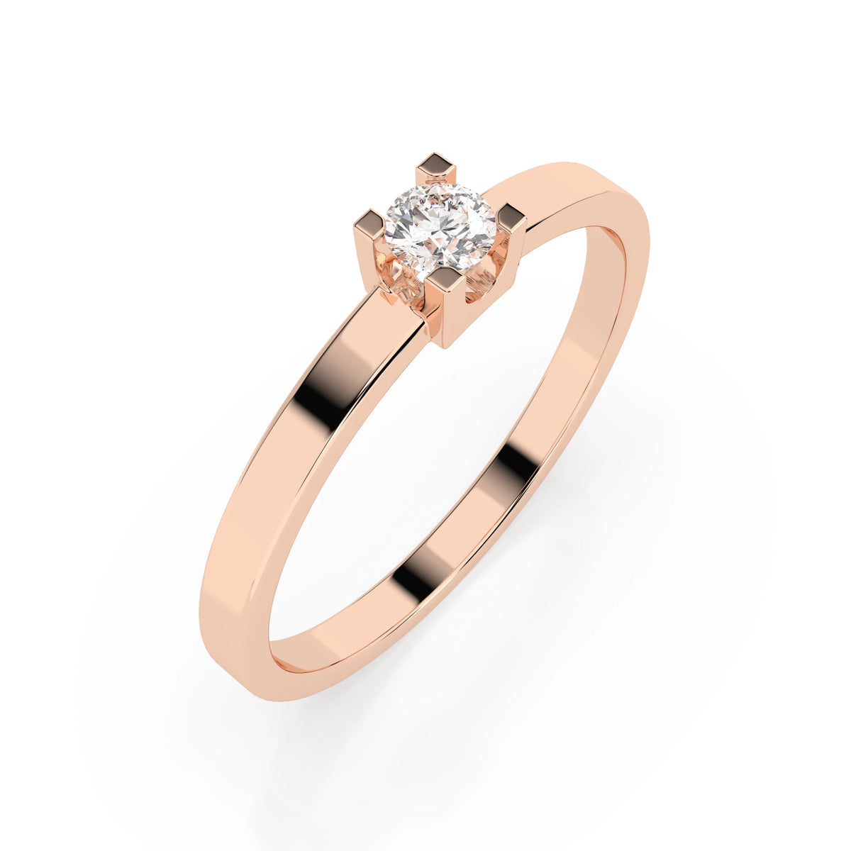 Solitaire Ring (Round), 0.1 ct — 101-10036(3.0)