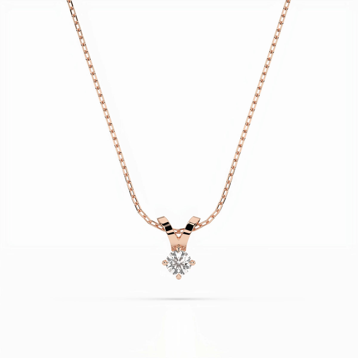 Solitaire Necklace (Round), 0.1 ct — 104-10037(3.0)