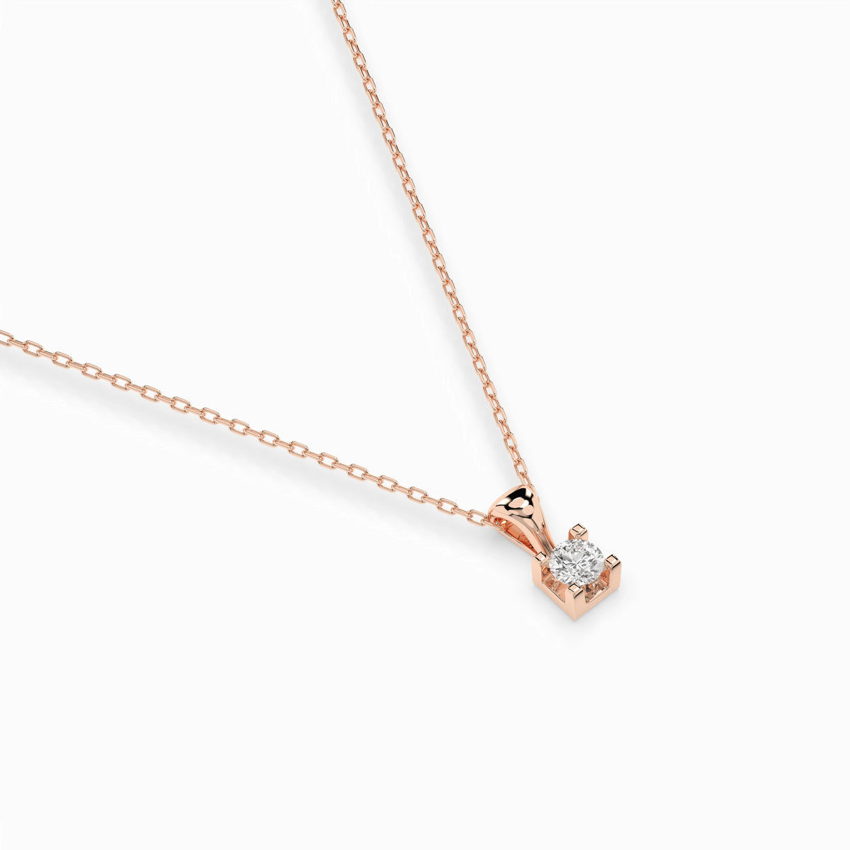 Solitaire Necklace (Round), 0.15 ct — 104-10013(3.4)