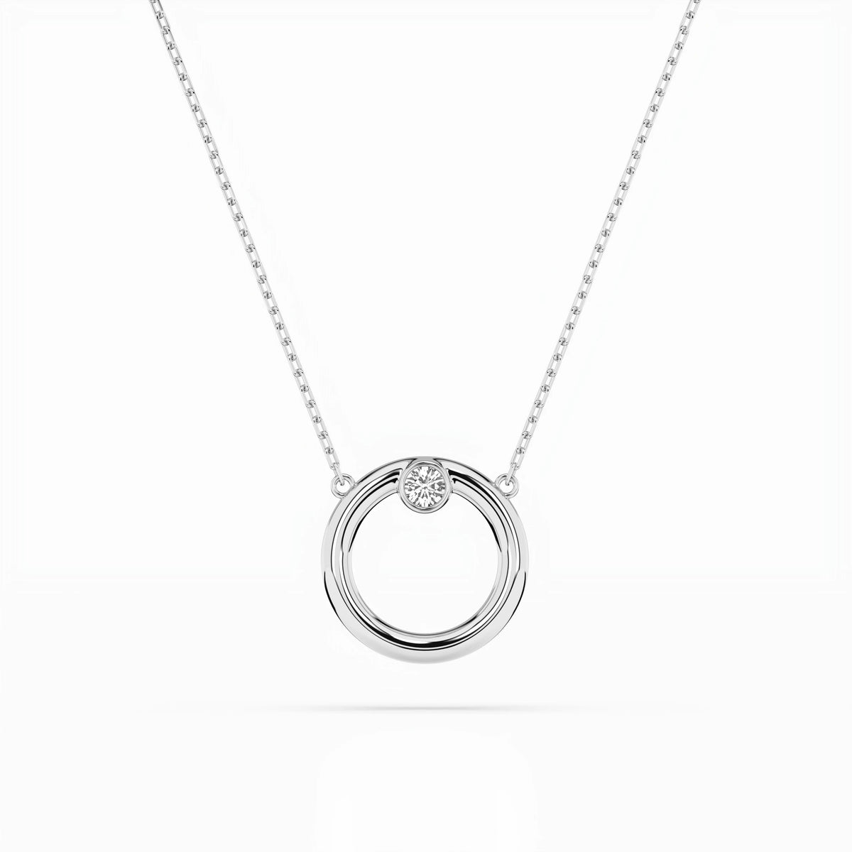 Minimalism Necklace (Round), 0.03 ct — 104-10056