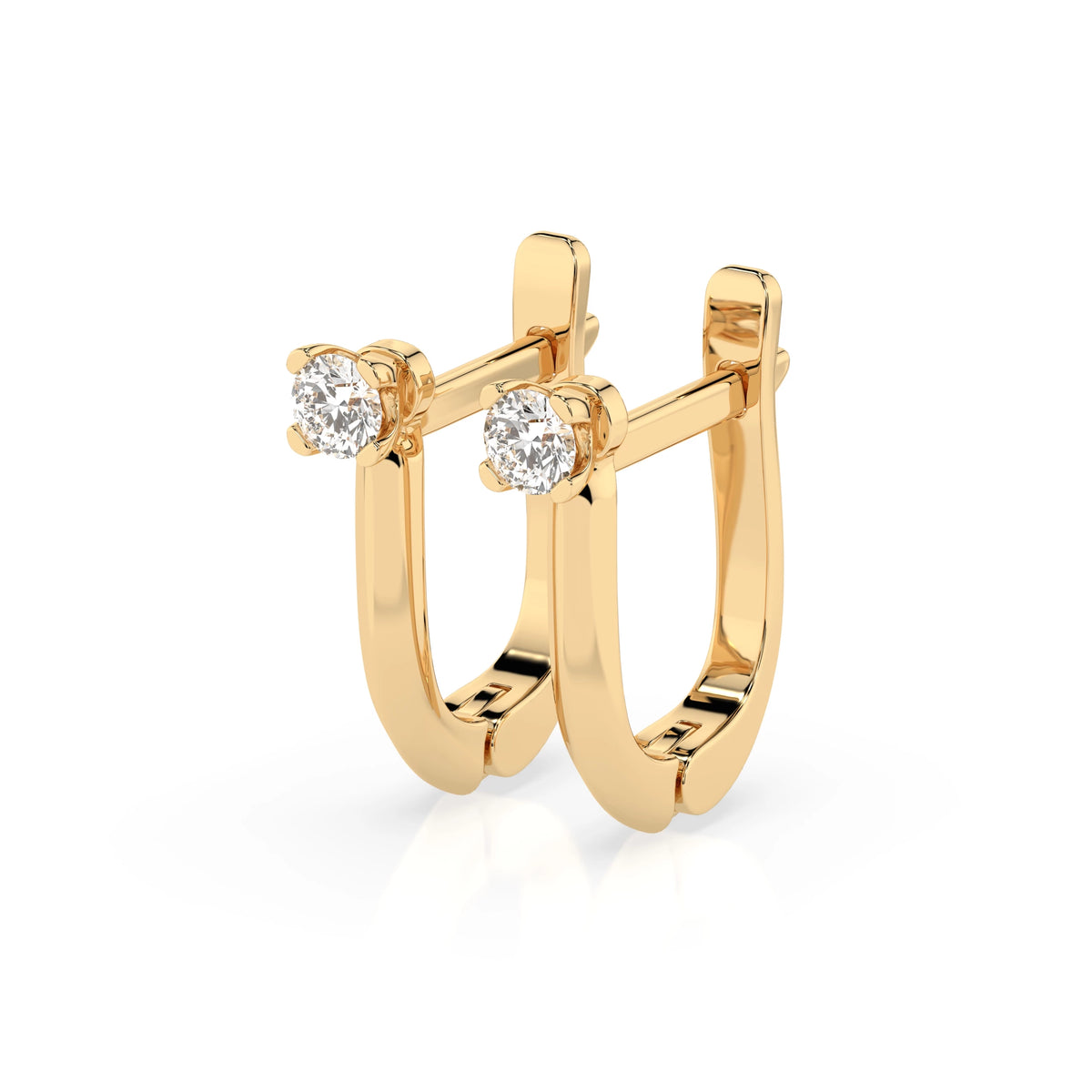 Solitaire English Lock Earring (Round), 0.2 ct — 102-10089(3.0)