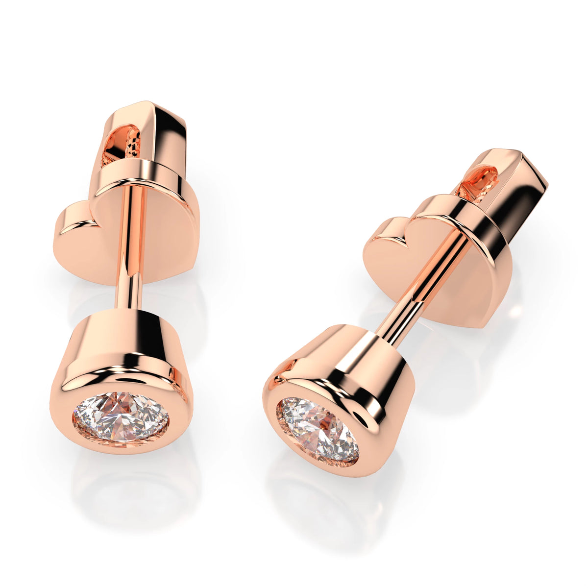 Solitaire Butterfly Earring (Round), 0.3 ct — 102-10010(3.4)