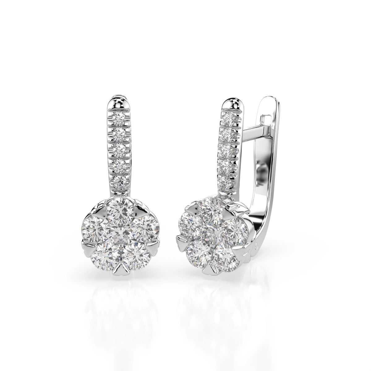 Illusion Earring (Round), 0.2 ct — 102-10015/4(3.0)