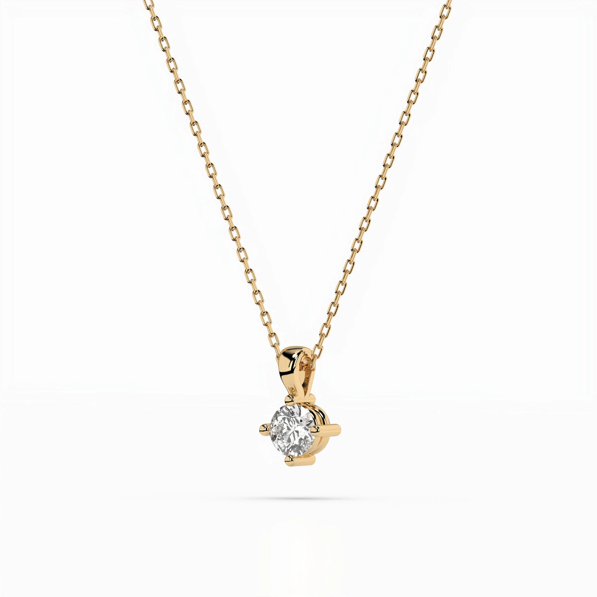 Solitaire Necklace (Round), 0.1 ct — 104-10011(3.0)
