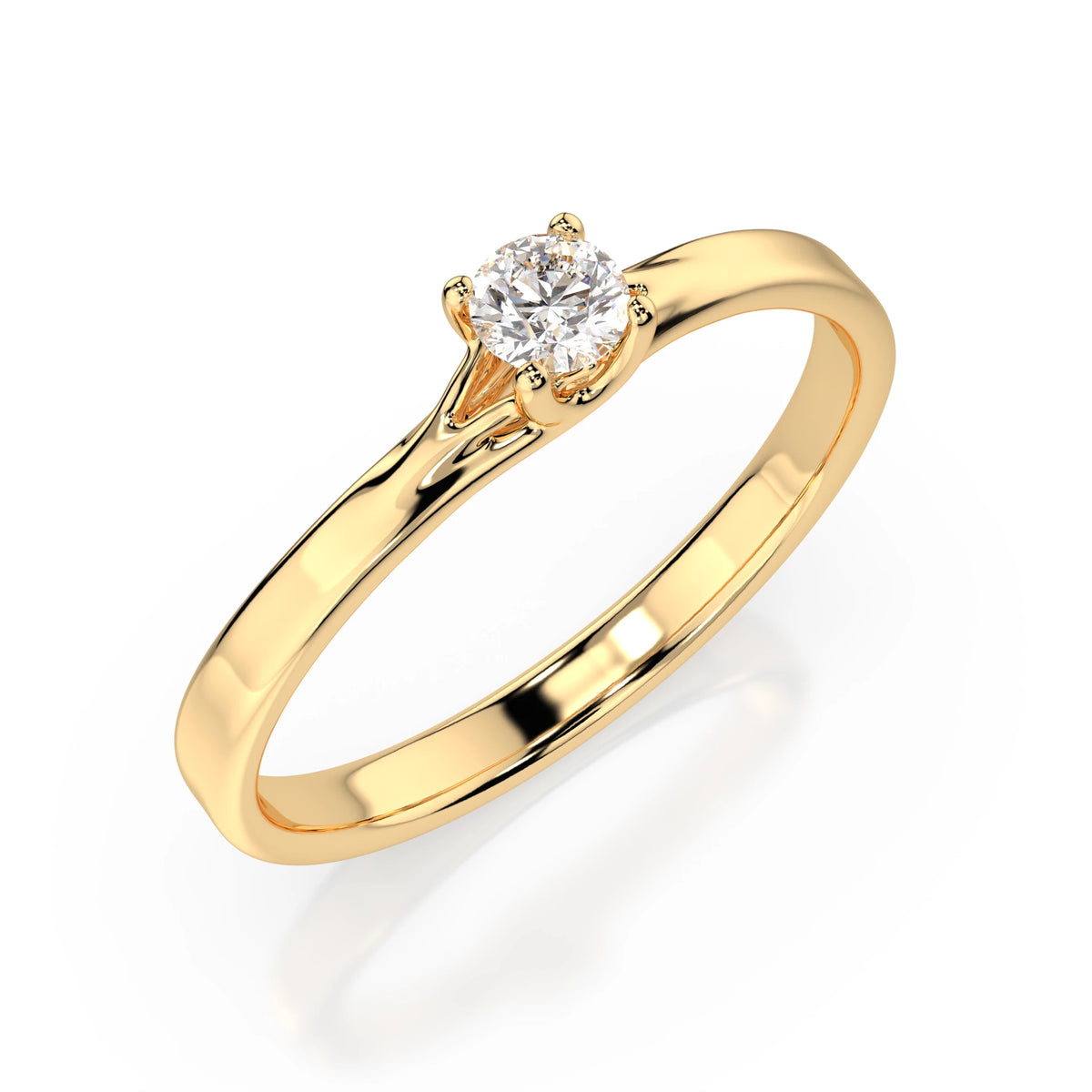 Solitaire Ring (Round), 0.1 ct — 101-10014(3.0)