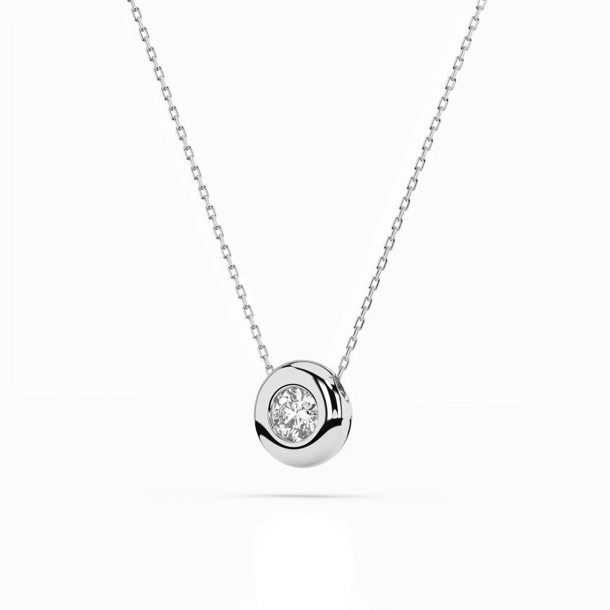 Solitaire Necklace (Round), 0.25 ct — 104-10007(4.0)