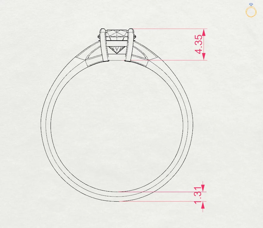 Solitaire Ring (Round), 0.5 ct — 101-10012/1(5.1)