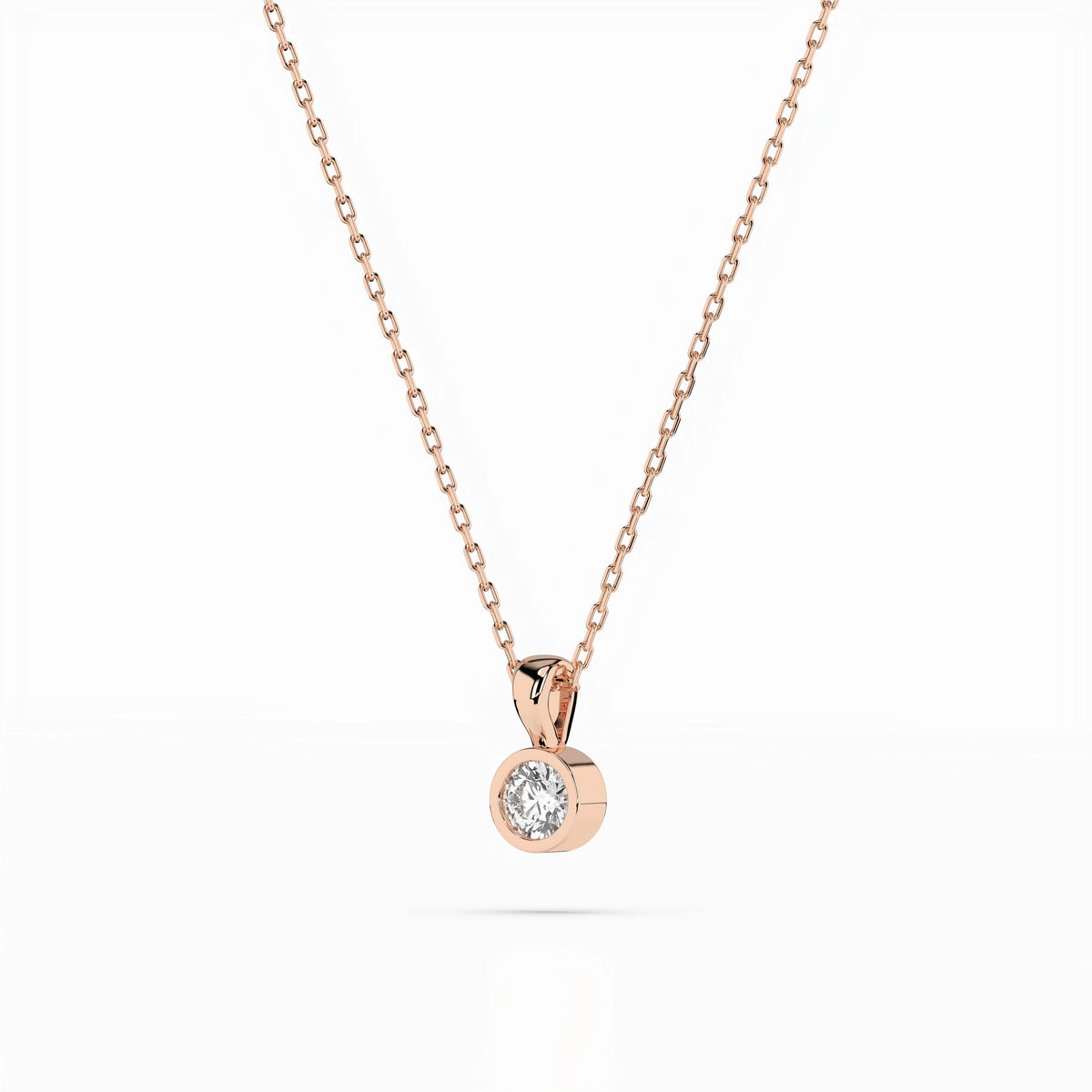 Solitaire Necklace (Round), 0.1 ct — 104-10010(3.0)