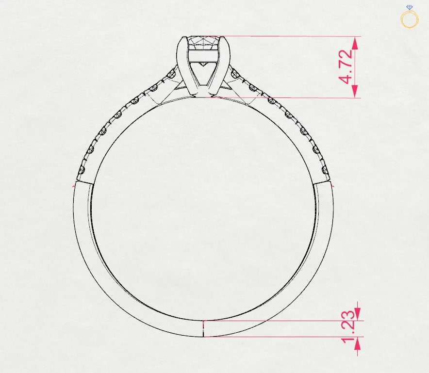 Solitaire Eternity Ring (Round), 0.2 ct — 101-10094(3.7)