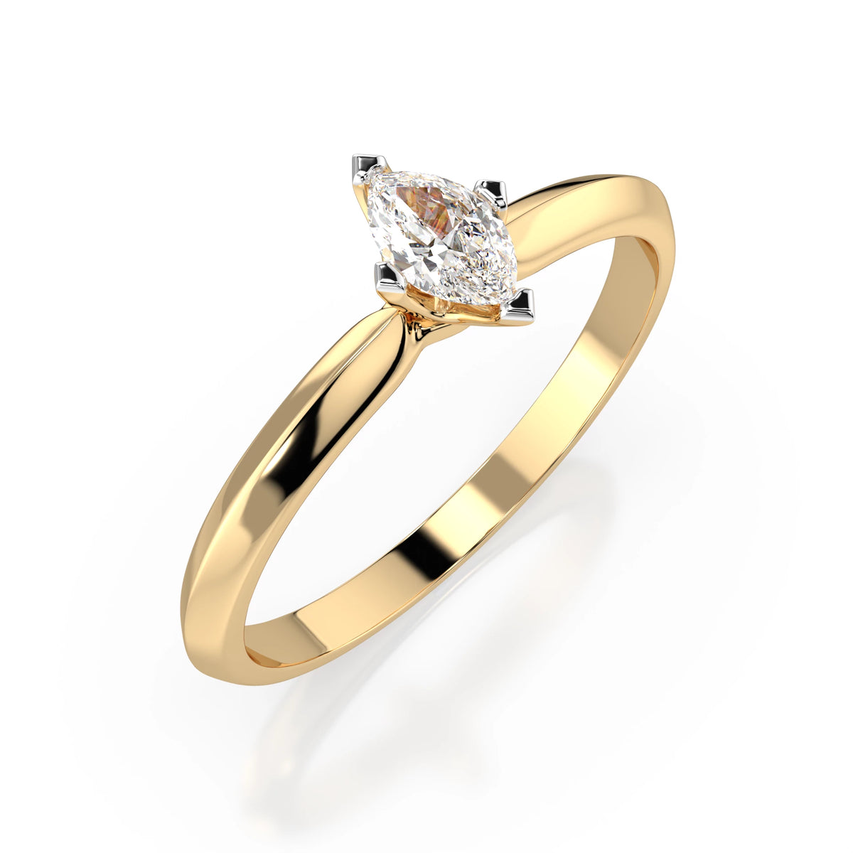 Solitaire Ring (Marquise), 0.1 ct — 101-10181/1(0.10)MARQUISE