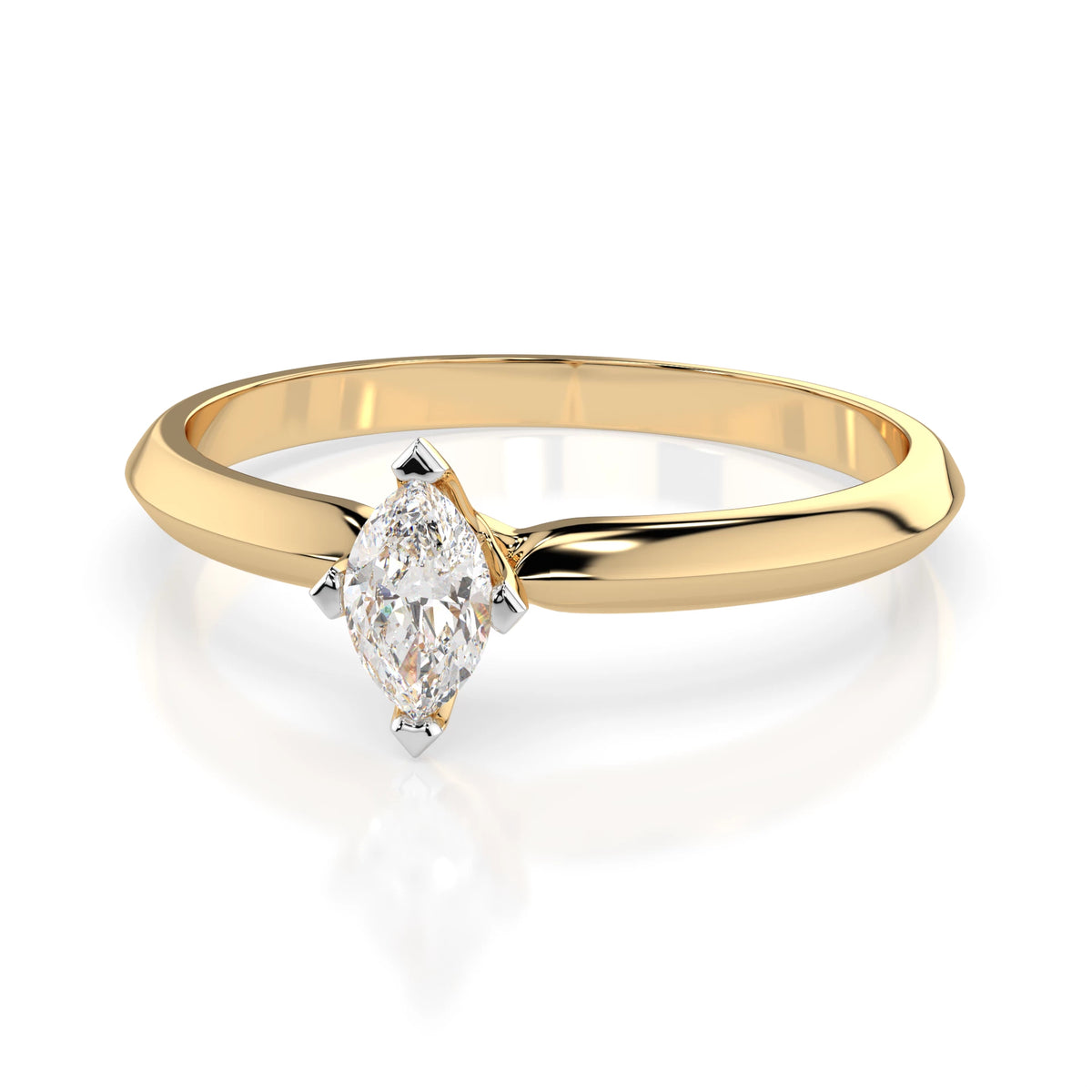 Solitaire Ring (Marquise), 0.1 ct — 101-10181/1(0.10)MARQUISE