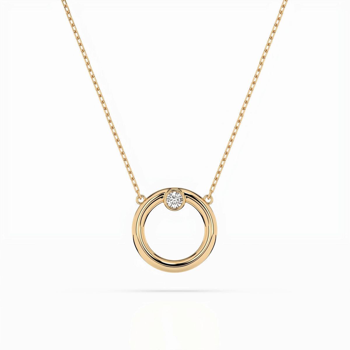 Minimalism Necklace (Round), 0.03 ct — 104-10056