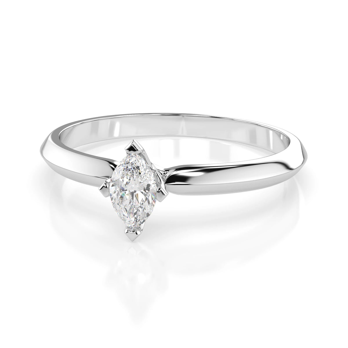 Solitaire Ring (Marquise), 0.1 ct — 101-10181/1(0.10)MARQUISE