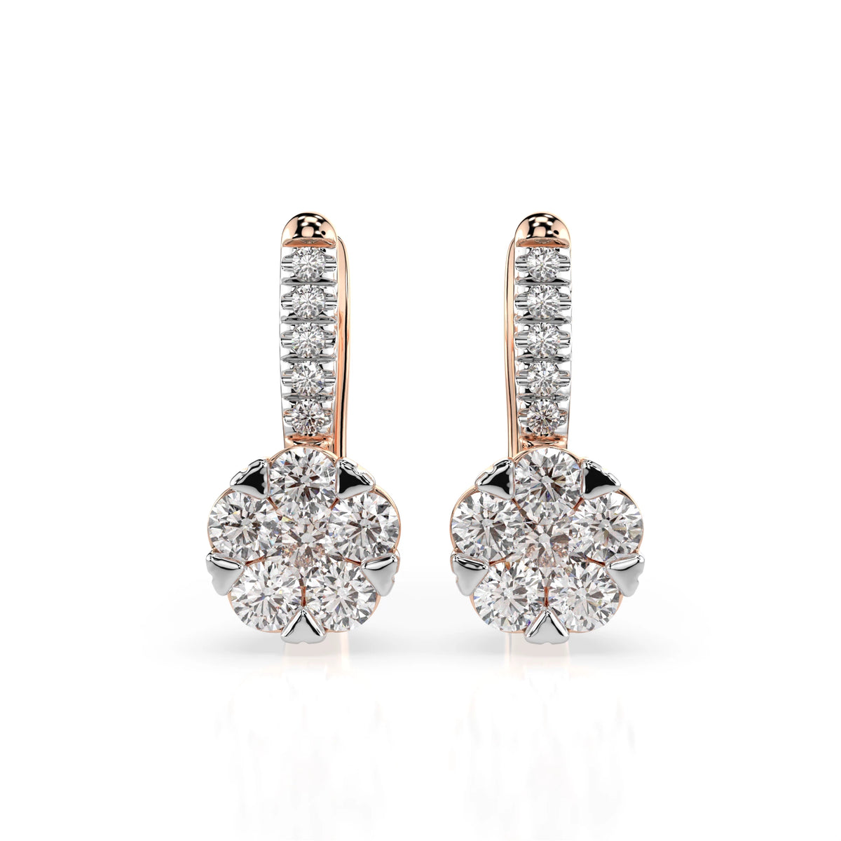 Illusion Earring (Round), 0.2 ct — 102-10015/4(3.0)