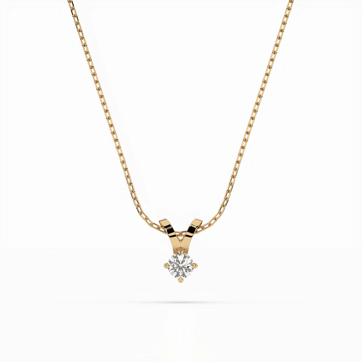 Solitaire Necklace (Round), 0.2 ct — 104-10037(3.7)