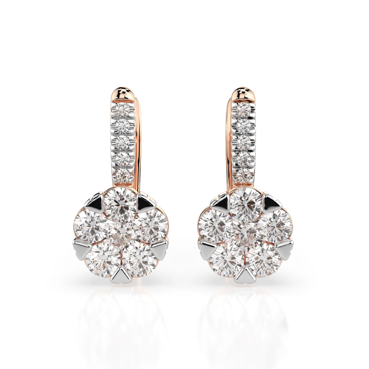 Illusion Earring (Round), 0.3 ct — 102-10015/4(3.4)