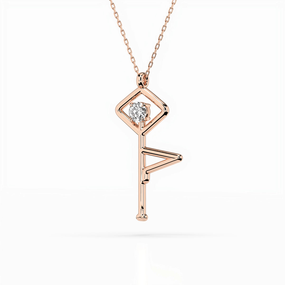Minimalism Necklace (Round), 0.1 ct — 104-10063