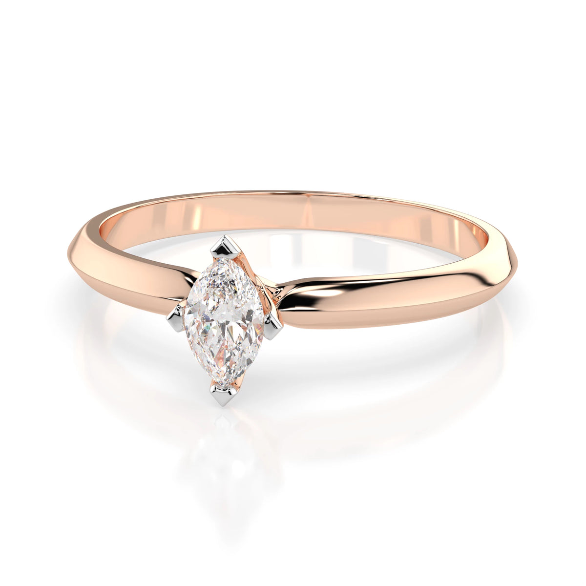 Solitaire Ring (Marquise), 0.1 ct — 101-10181/1(0.10)MARQUISE