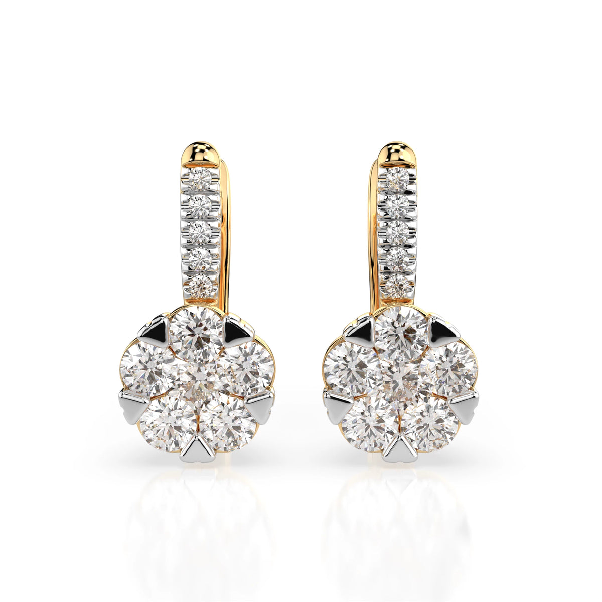 Illusion Earring (Round), 0.3 ct — 102-10015/4(3.4)