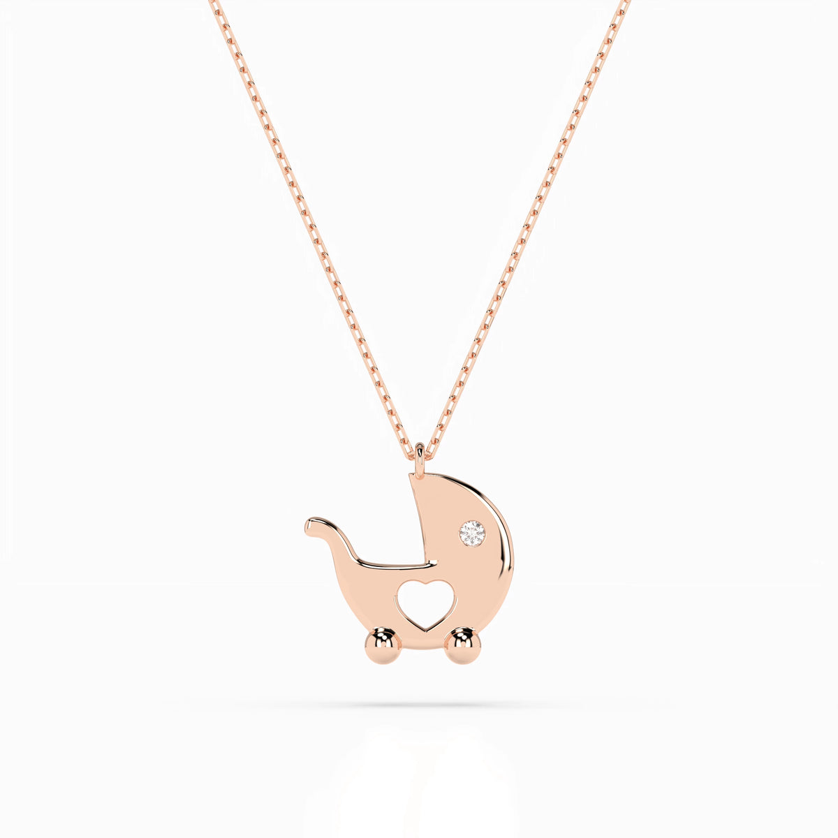 Minimalism Necklace (Round), 0.01 ct — 104-10029
