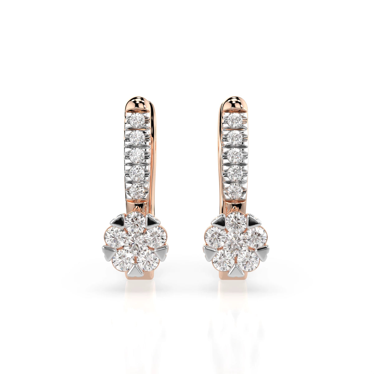 Illusion Earring (Round), 0.06 ct — 102-10015/4(2.0)