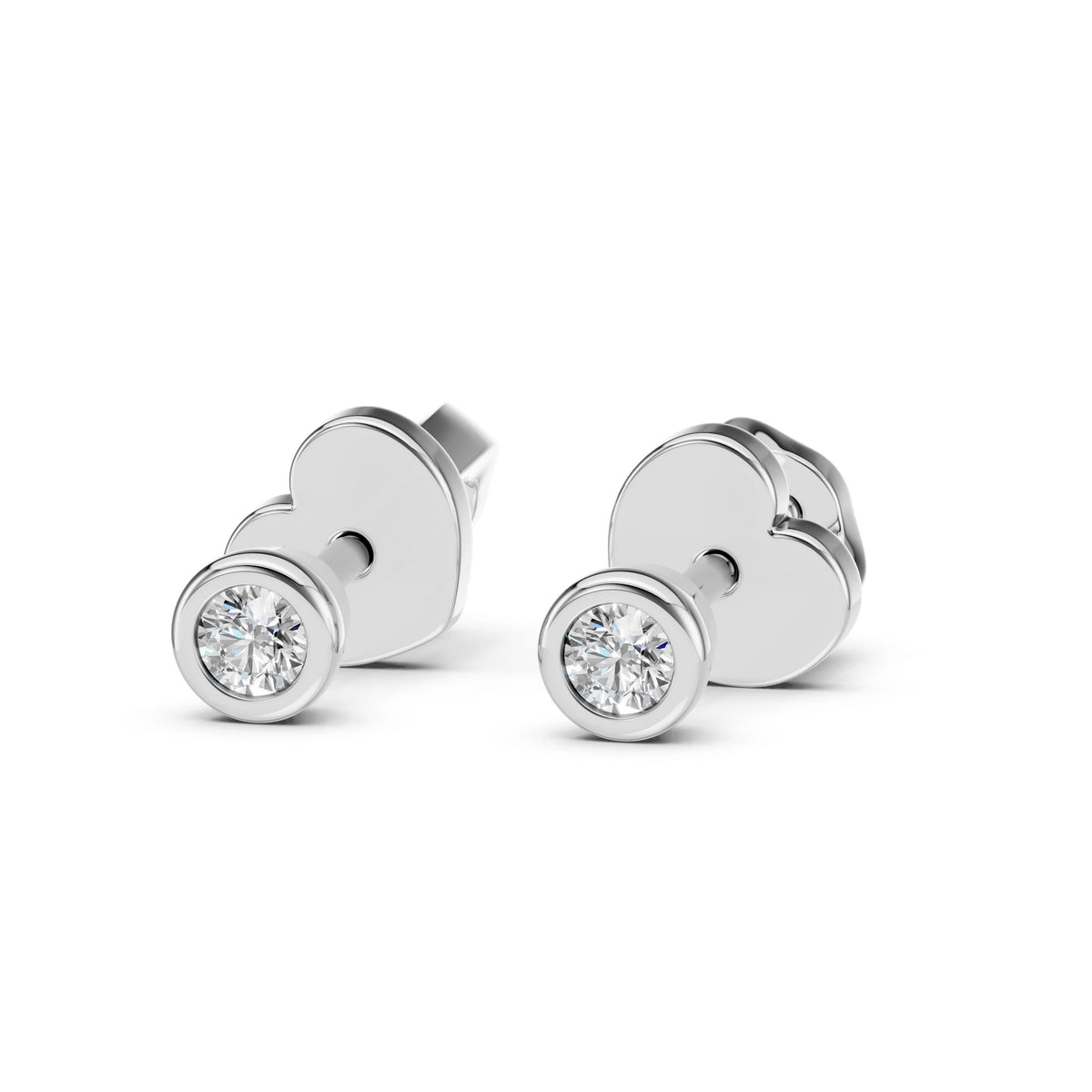 Solitaire Butterfly Earring (Round), 0.09 ct — 102-10010(2.3)