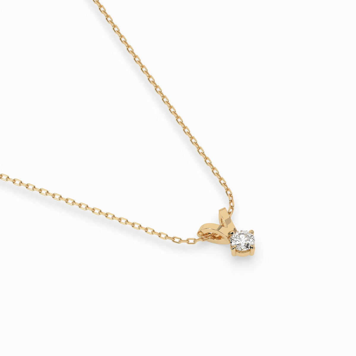 Solitaire Necklace (Round), 0.1 ct — 104-10037(3.0)