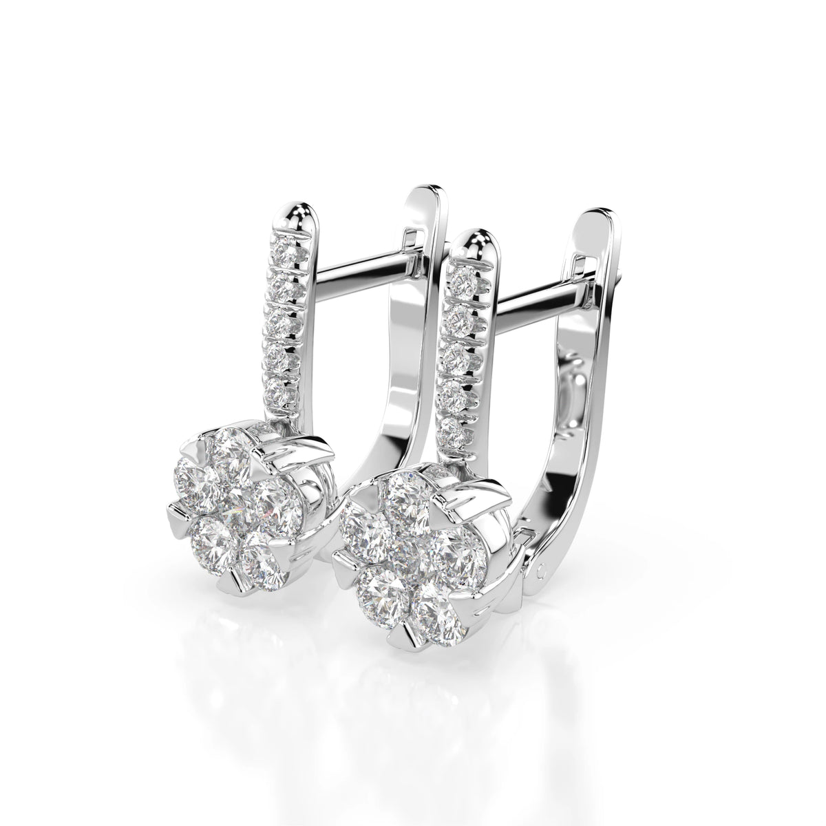 Illusion Earring (Round), 0.2 ct — 102-10015/4(3.0)
