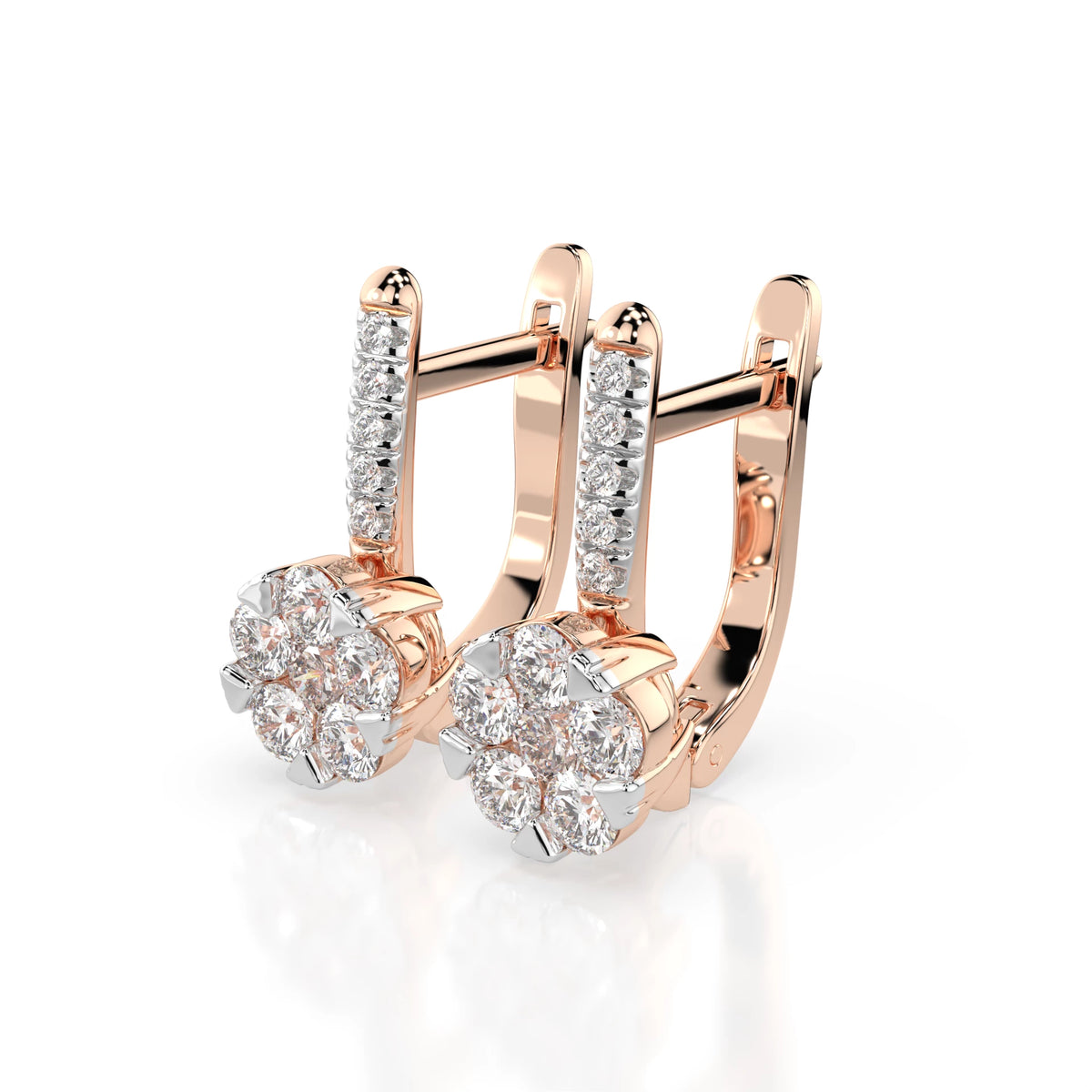 Illusion Earring (Round), 0.2 ct — 102-10015/4(3.0)