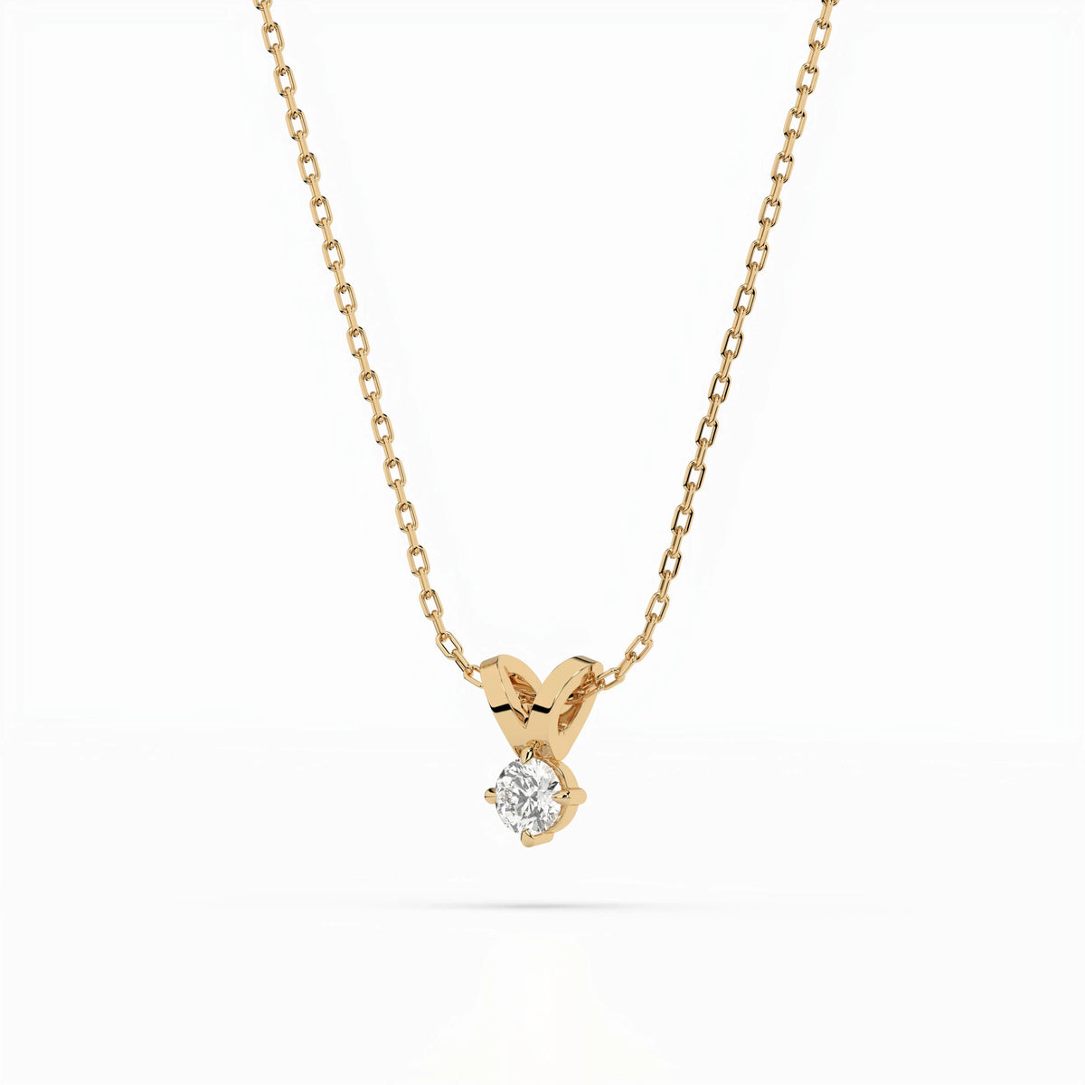 Solitaire Necklace (Round), 0.2 ct — 104-10037(3.7)