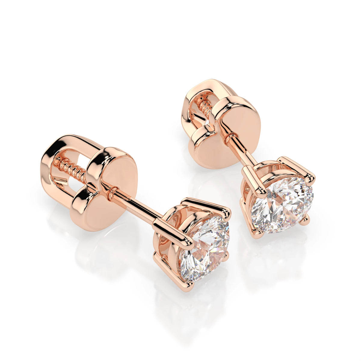Solitaire Butterfly Earring (Round), 0.4 ct — 102-10012/1(3.7)