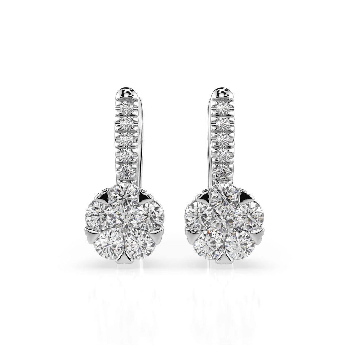 Illusion Earring (Round), 0.2 ct — 102-10015/4(3.0)