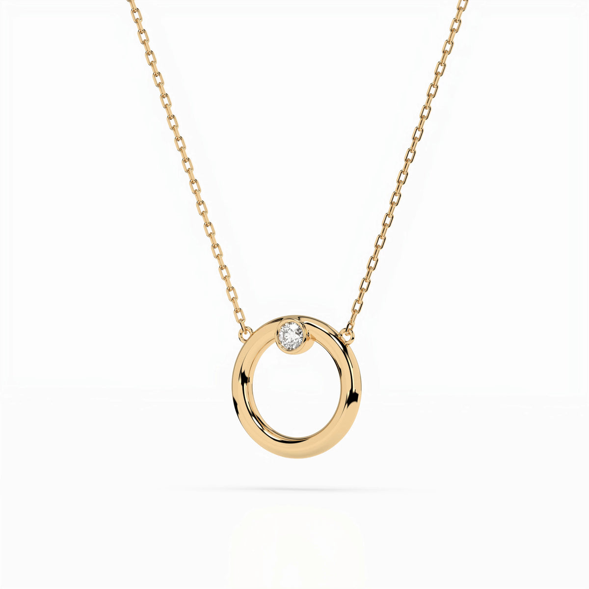 Minimalism Necklace (Round), 0.03 ct — 104-10056