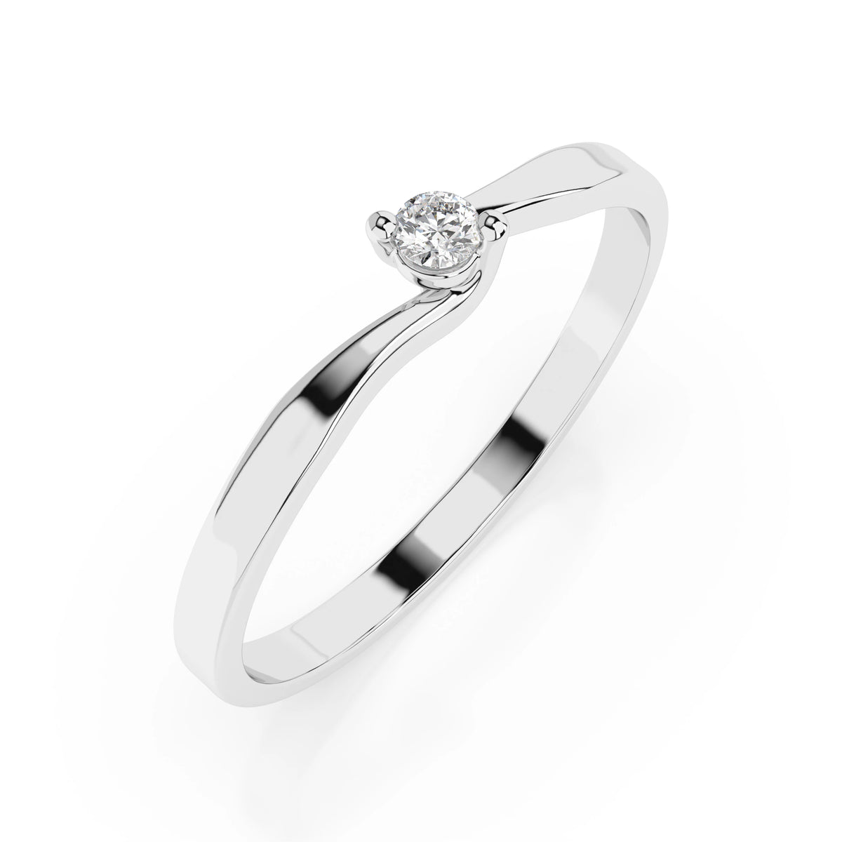 Solitaire Ring (Round), 0.04 ct — 101-10032(2.2)