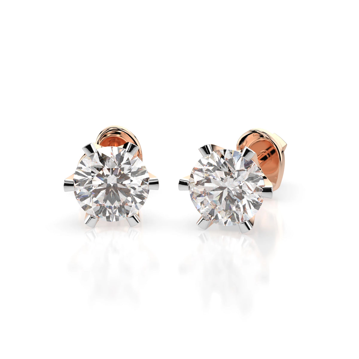 Solitaire Butterfly Earring (Round), 0.9 ct — 102-10040/1(4.8)