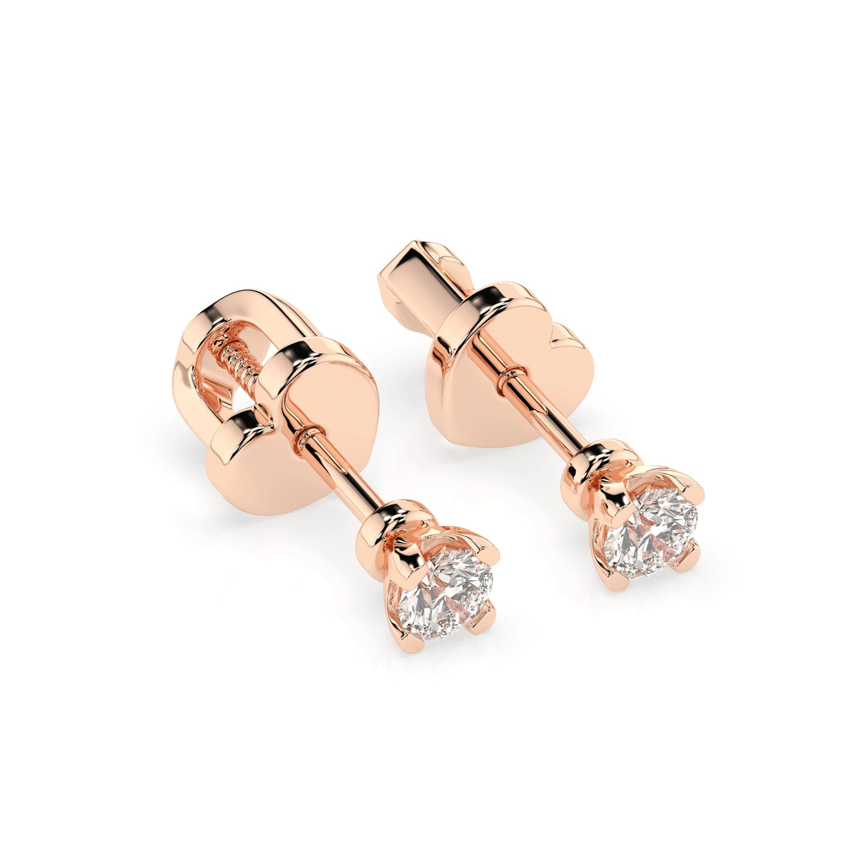 Solitaire Butterfly Earring (Round), 0.2 ct — 102-10089/2(3.0)