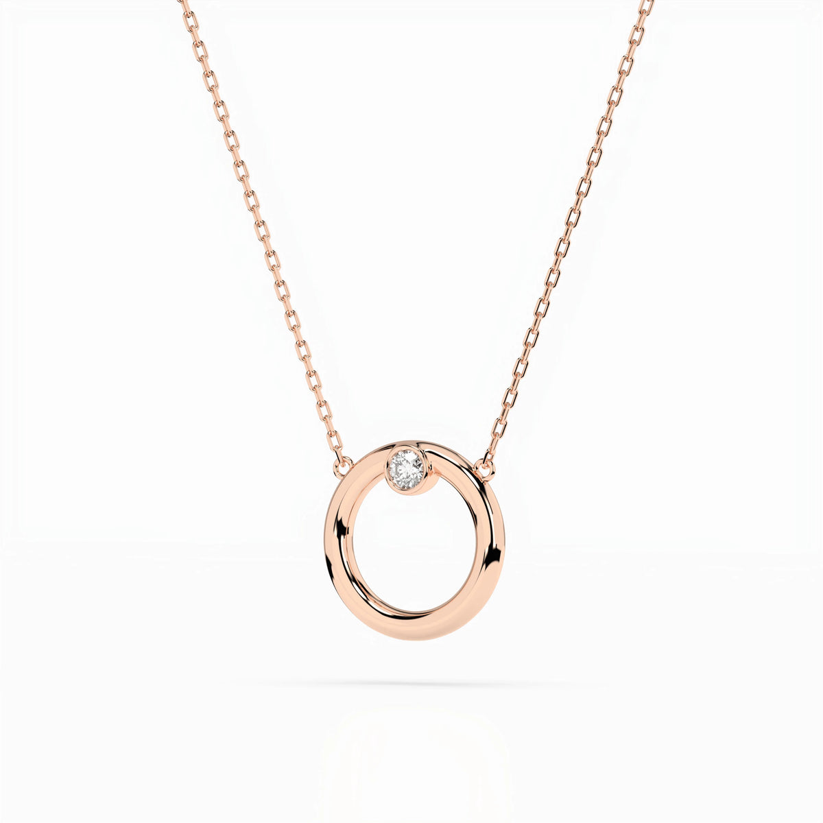 Minimalism Necklace (Round), 0.03 ct — 104-10056